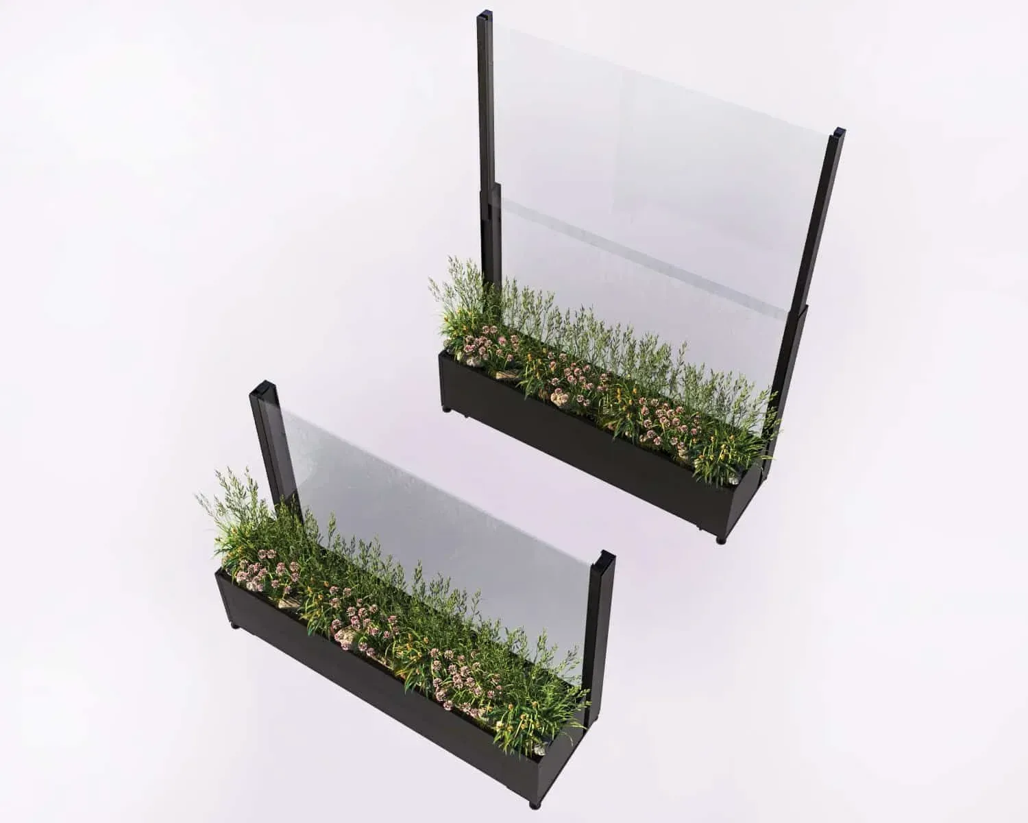 Flaches Pflanzkasten‑Windschutzglas — Kit‑Linie · 05
